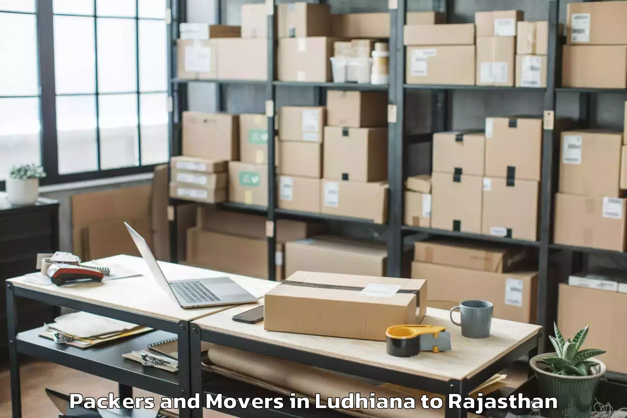 Affordable Ludhiana to Mewar University Chittorgarh Packers And Movers